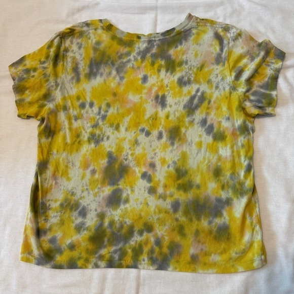 Agolde Large Linda Yellow Tie Dye Tee ~ Boho Festival 90’s Y2K T-Shirt - Picture 3 of 7